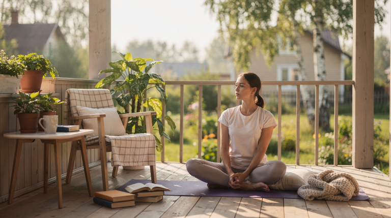 Wellness на веранде: йога, чтение, тишина